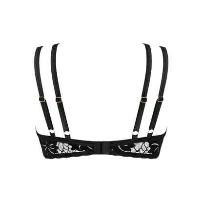 Sutien sexy OBSESSIVE Arienna, din dantela, cupe întărite pentru suport, bretele reglabile, culoare negru, mărime M/L
