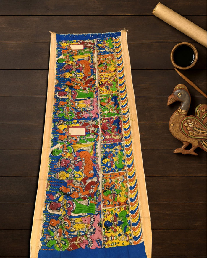 Indiehaat | Mangalagiri Handpainted Dupatta Multicolor