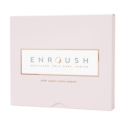 Tampoane ENROUSH 100% Organic Cotton Tampons Normal, pentru flux mediu, hipoalergenic, fără plastic. fără coloranți, 16 buc