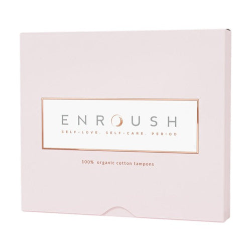 Tampoane ENROUSH 100% Organic Cotton Tampons Normal, pentru flux mediu, hipoalergenic, fără plastic. fără coloranți, 16 buc