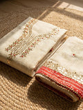 Indiehaat | Kota Cotton Gota Patti Suit Material White