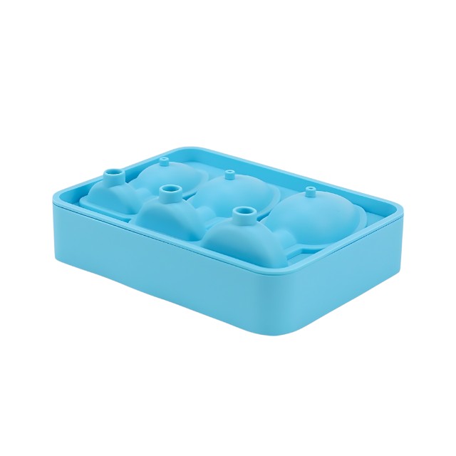 Tavă din silicon LOVING JOY Butt Plug Ice Tray, cu 3 forme tip plug anal pentru gheață, albastru