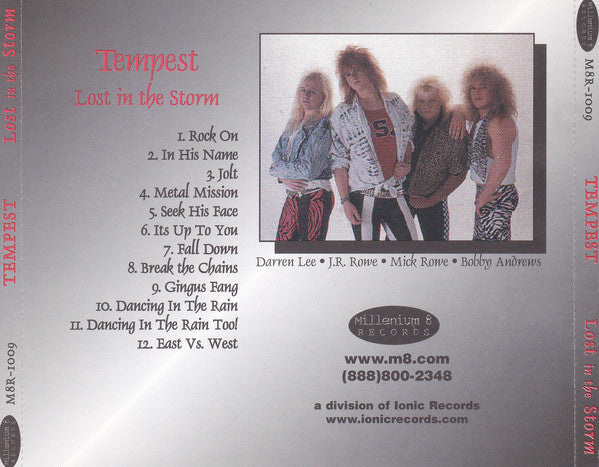 TEMPEST - LOST IN THE STORM (*NEW-CD, 2004, M8) features Jamie Rowe from Guardian !