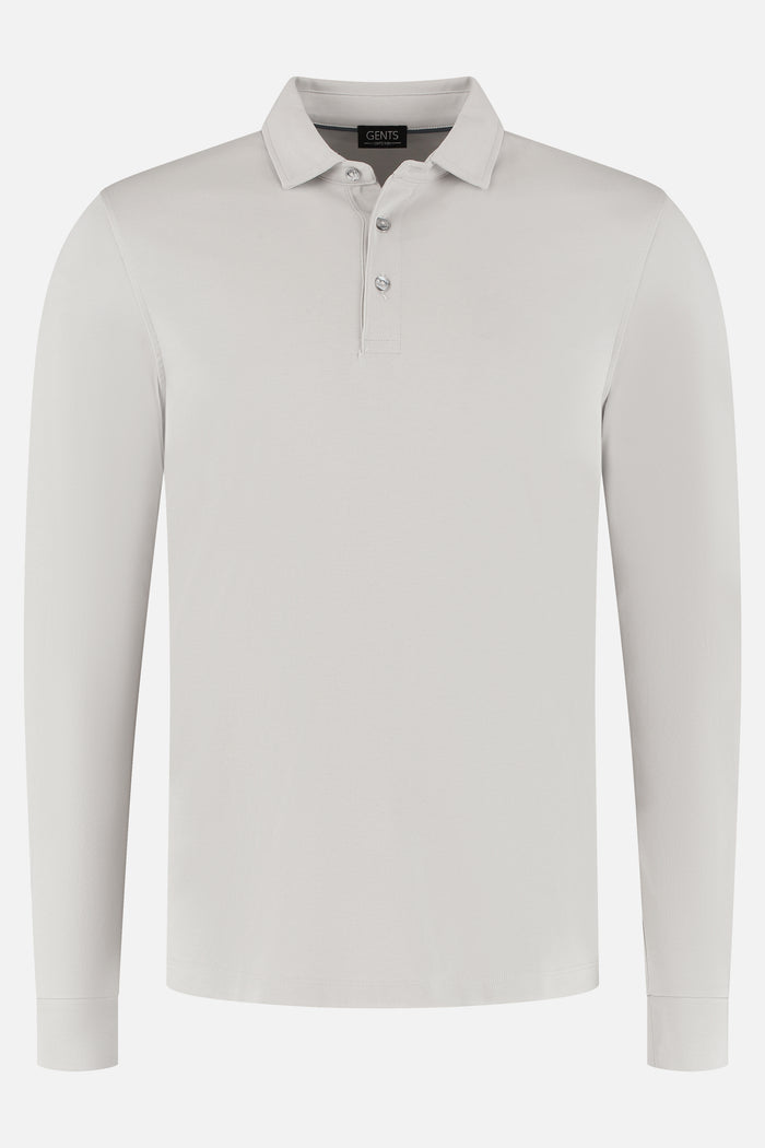 Trui polo liquid cotton agaatgrijs