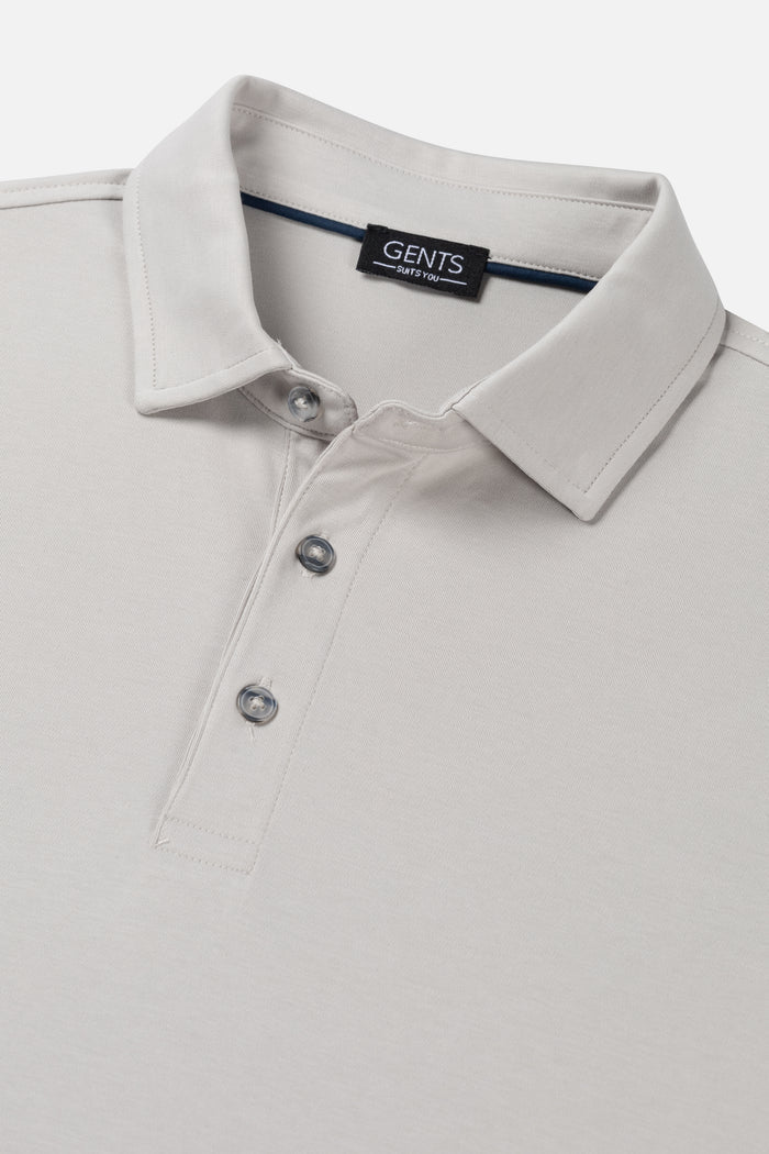 Trui polo liquid cotton agaatgrijs