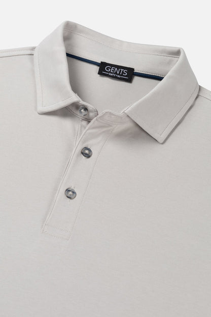 Trui polo liquid cotton agaatgrijs
