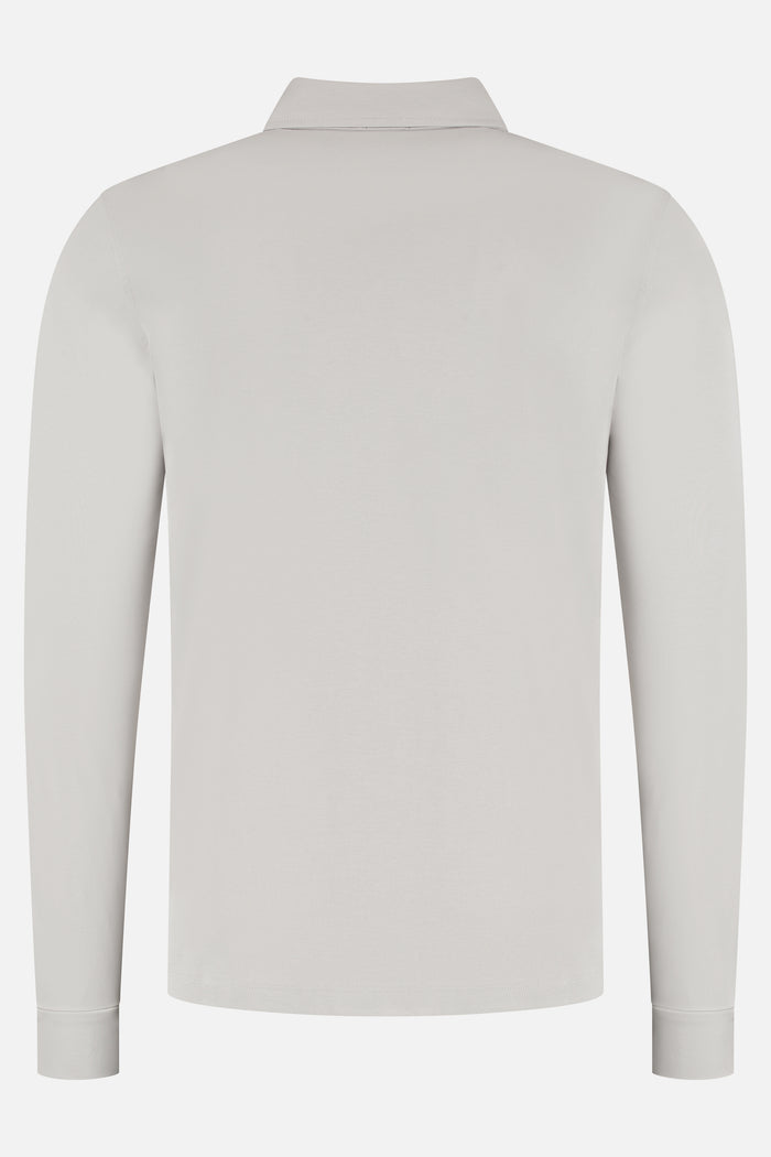 Trui polo liquid cotton agaatgrijs