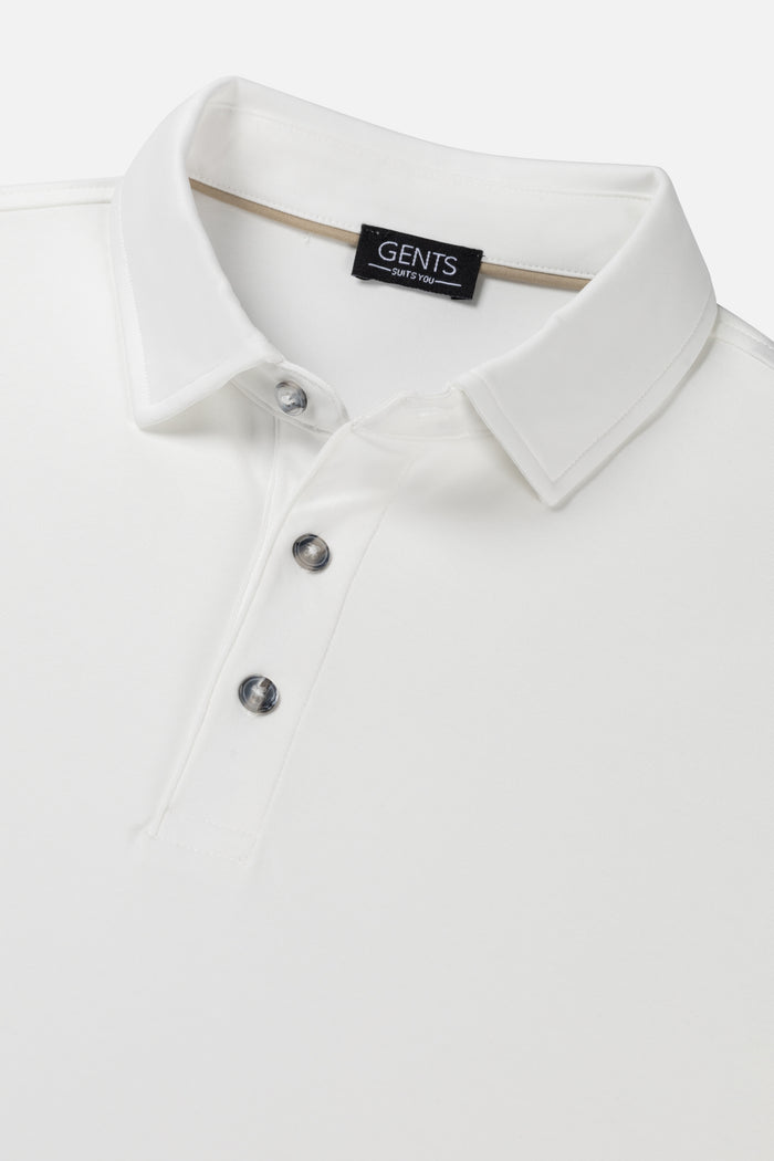 Trui polo liquid cotton off-white