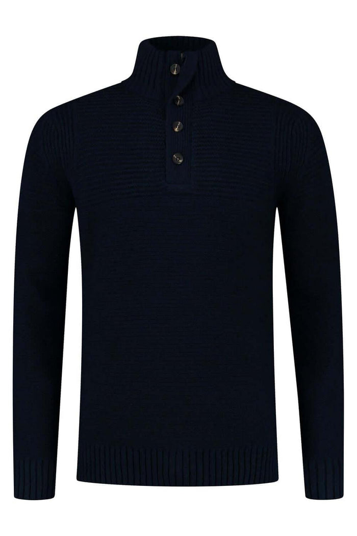 Trui rits-knopen blauw