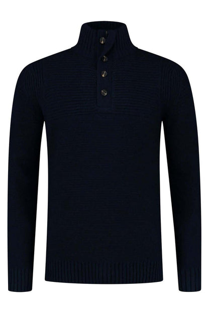 Trui rits-knopen blauw