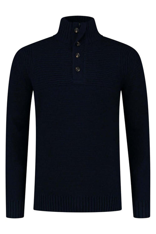Trui rits-knopen blauw