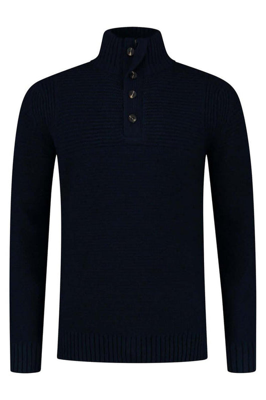 Trui rits-knopen blauw
