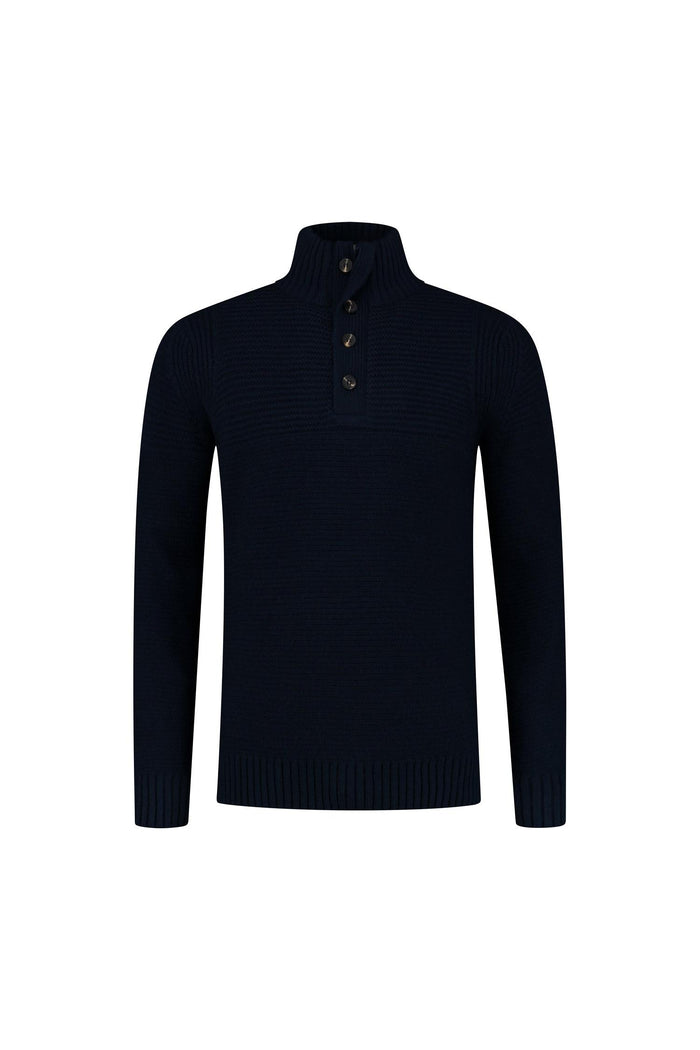 Trui rits-knopen blauw