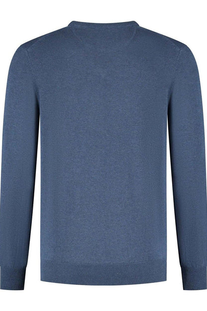 Trui V-hals softcotton blauw