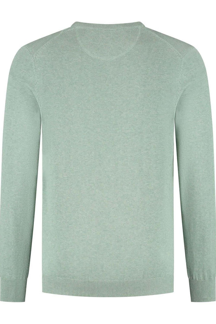 Trui V-hals softcotton oudgroen