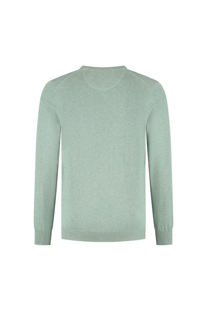 Trui V-hals softcotton oudgroen