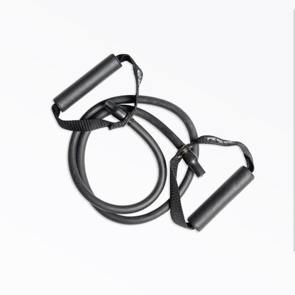 Black heavy resistance REP tube resistance band with handles.