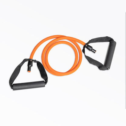 Orange medium resistance REP tube resistance band with handles.