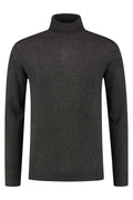 Turtle neck antra - donkergrijze coltrui met opstaande kraag en kreukarm design.