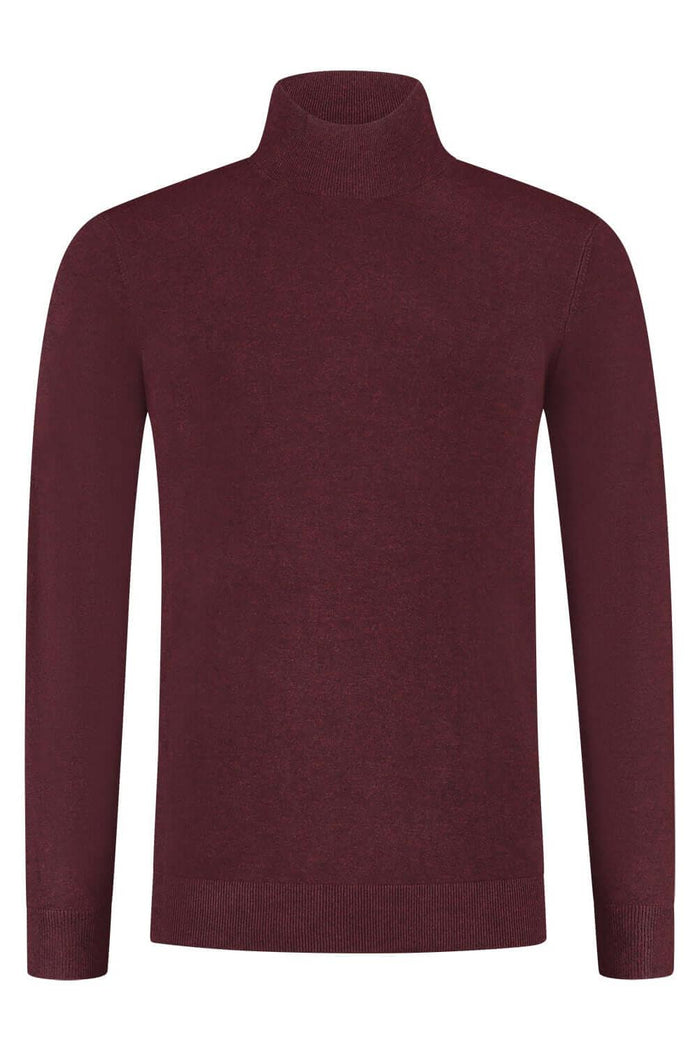 Turtle neck marron coltrui met hoge kraag voor een professionele uitstraling.