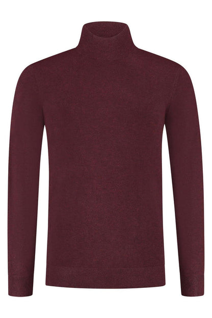 Turtle neck marron coltrui met hoge kraag voor een professionele uitstraling.