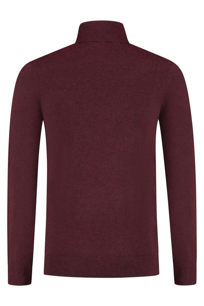 Turtle neck marron, fijngebreide coltrui met hoge kraag, stijlvolle en professionele uitstraling.