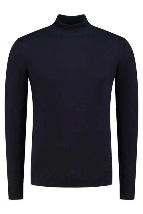 Navy slim-fit turtleneck offering zacht draagcomfort; ideal for versatile styling. Turtle neck navy.
