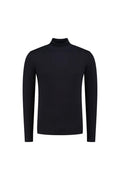 Navy slim-fit turtleneck, zacht draagcomfort en veelzijdige basis, Turtle neck navy.