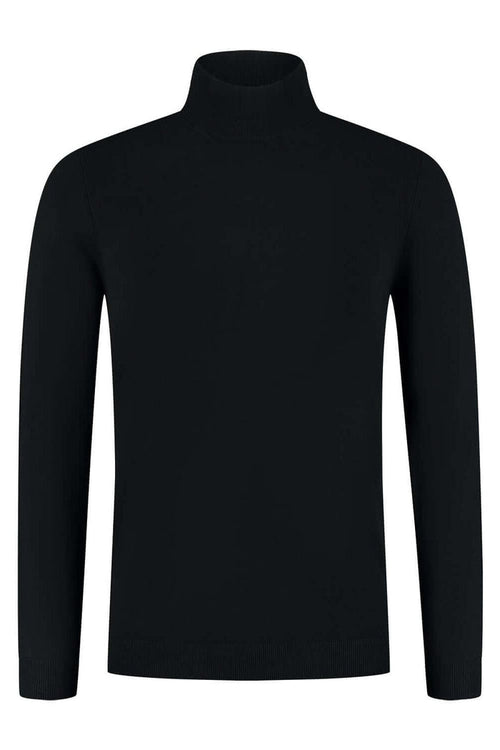 Turtle neck zwart, fijngebreide coltrui met ademend en vormvast comfort, ideaal voor casual en formele outfits.