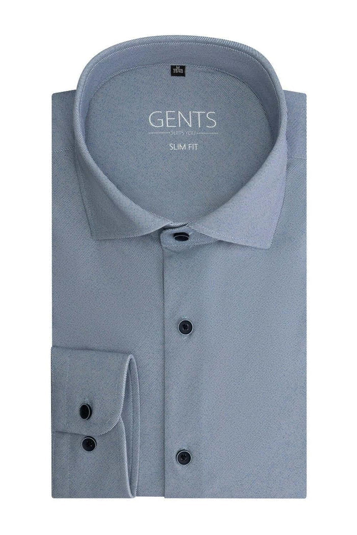 Twill grijsblauw 4-way stretch