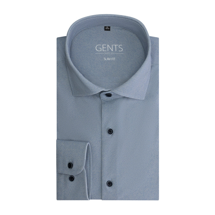 Twill grijsblauw 4-way stretch