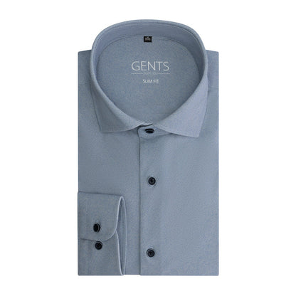 Twill grijsblauw 4-way stretch