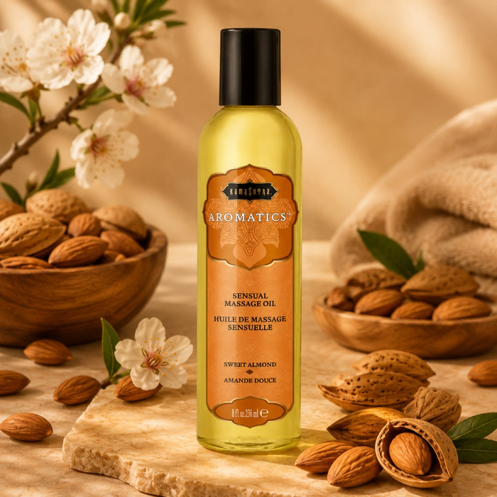 Ulei de masaj KAMASUTRA AROMATICS Sweet Almond, cu aromă de migdale dulci, 236 ml
