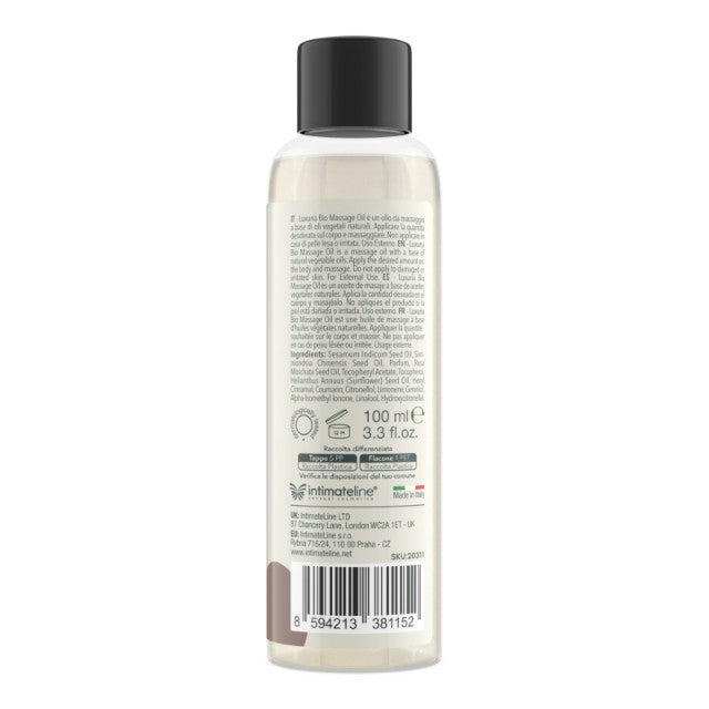 Ulei de masaj LUXURIA Bio Dark Forest, cu uleiuri naturale, fără parabeni, aromă floral și lemnoasă, 100 ml (maro)