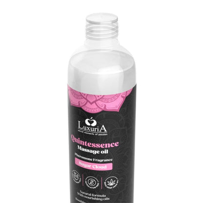 Ulei de masaj LUXURIA Quintessence Sugar Cloud, cu vitamina E și feromoni, cu aromă dulce, 150 ml