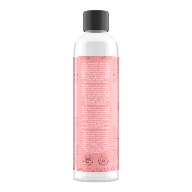 Ulei de masaj TANTRAS Pleasure Fruit, cu vitamina E și uleiuri naturale, aromă de patchouli și vanilie, 150 ml (roz)