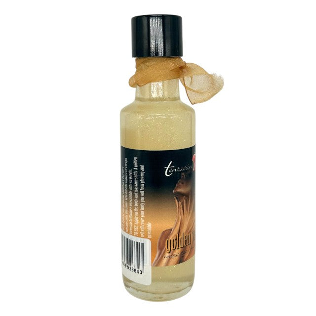 Ulei de masaj TENTACION Golden Veil, formulă specială cu particule strălucitoare aurii, 100 ml