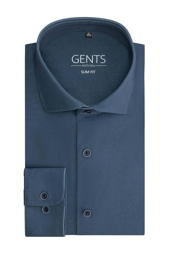 Uni blauw 4-way stretch