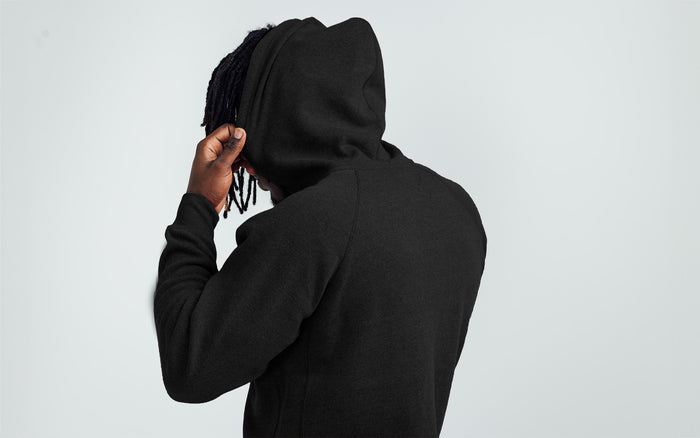 The REP Fitness Unisex Zip Hoodie in Black/White back