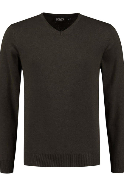 V-neck katoen donkergroen