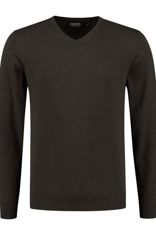 V-neck katoen donkergroen