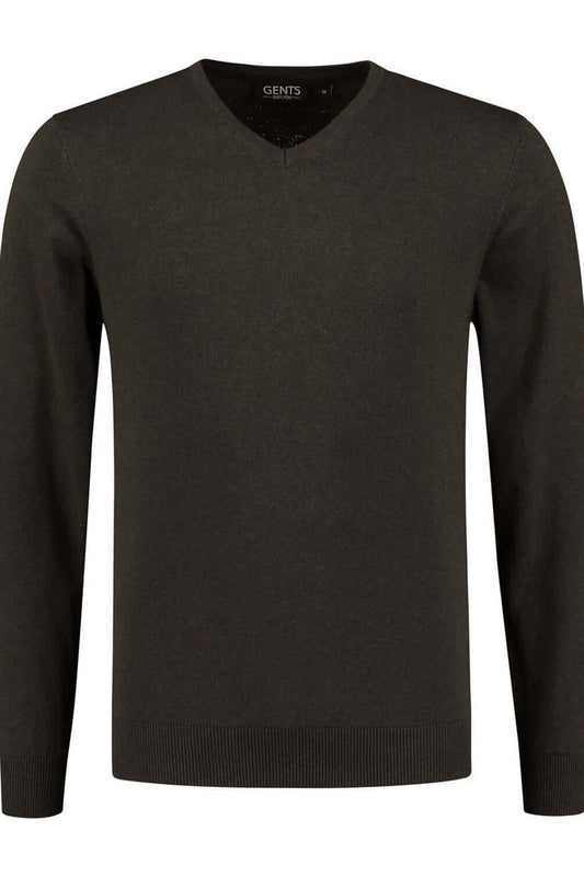 V-neck katoen donkergroen