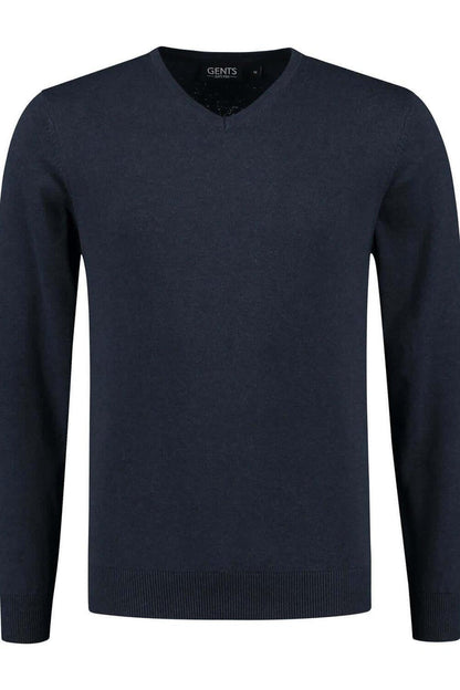 V-neck melange navy