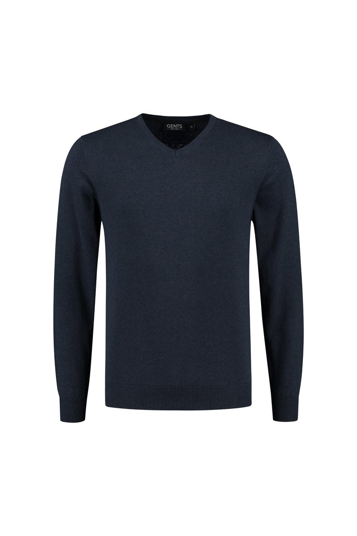 V-neck melange navy