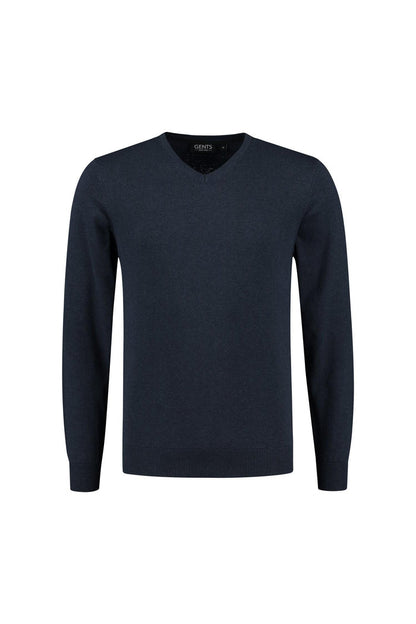 V-neck melange navy