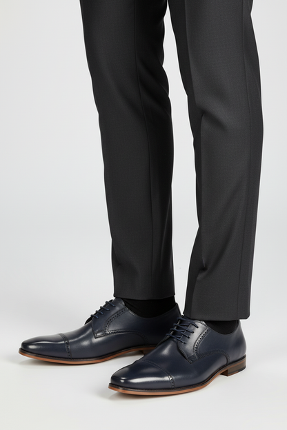 Veterschoen cap toe navy