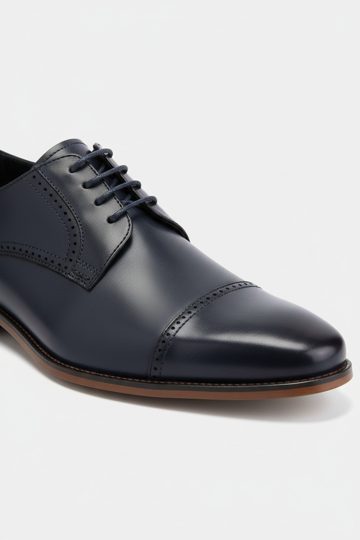 Veterschoen cap toe navy