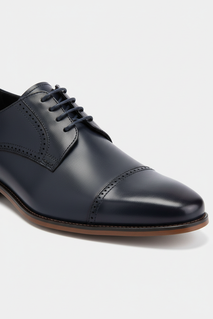 Veterschoen cap toe navy