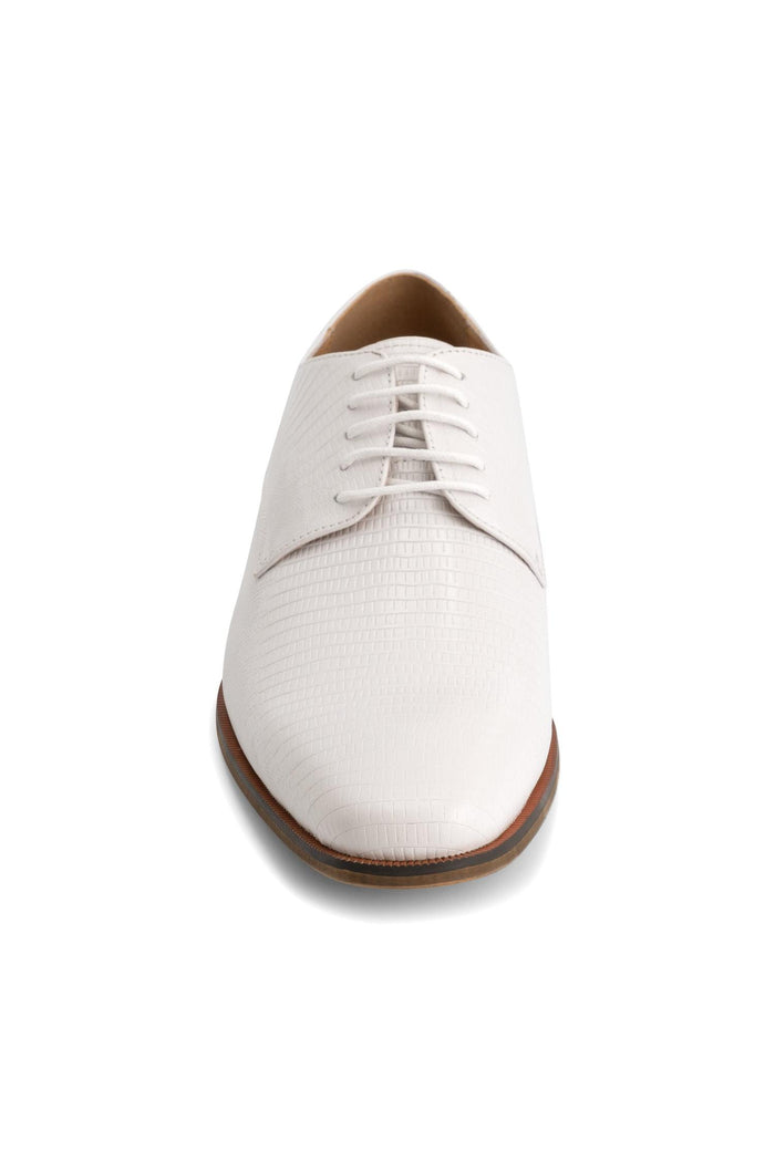 Veterschoen leer structuur wit, comfortabele witte leren veterschoenen met structuur, stijlvol en trendy.