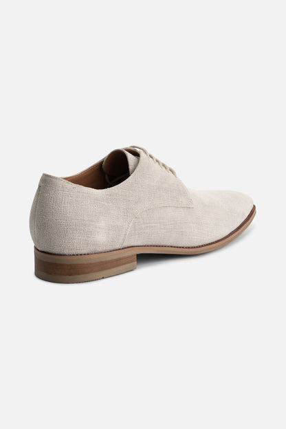Veterschoen suede structuur lichtgrijs
